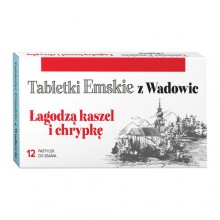 TABLETKI EMSKIE Z WADOWIC - LAGODZA KASZEL I CHRYPKE - 12 PASTYLEK